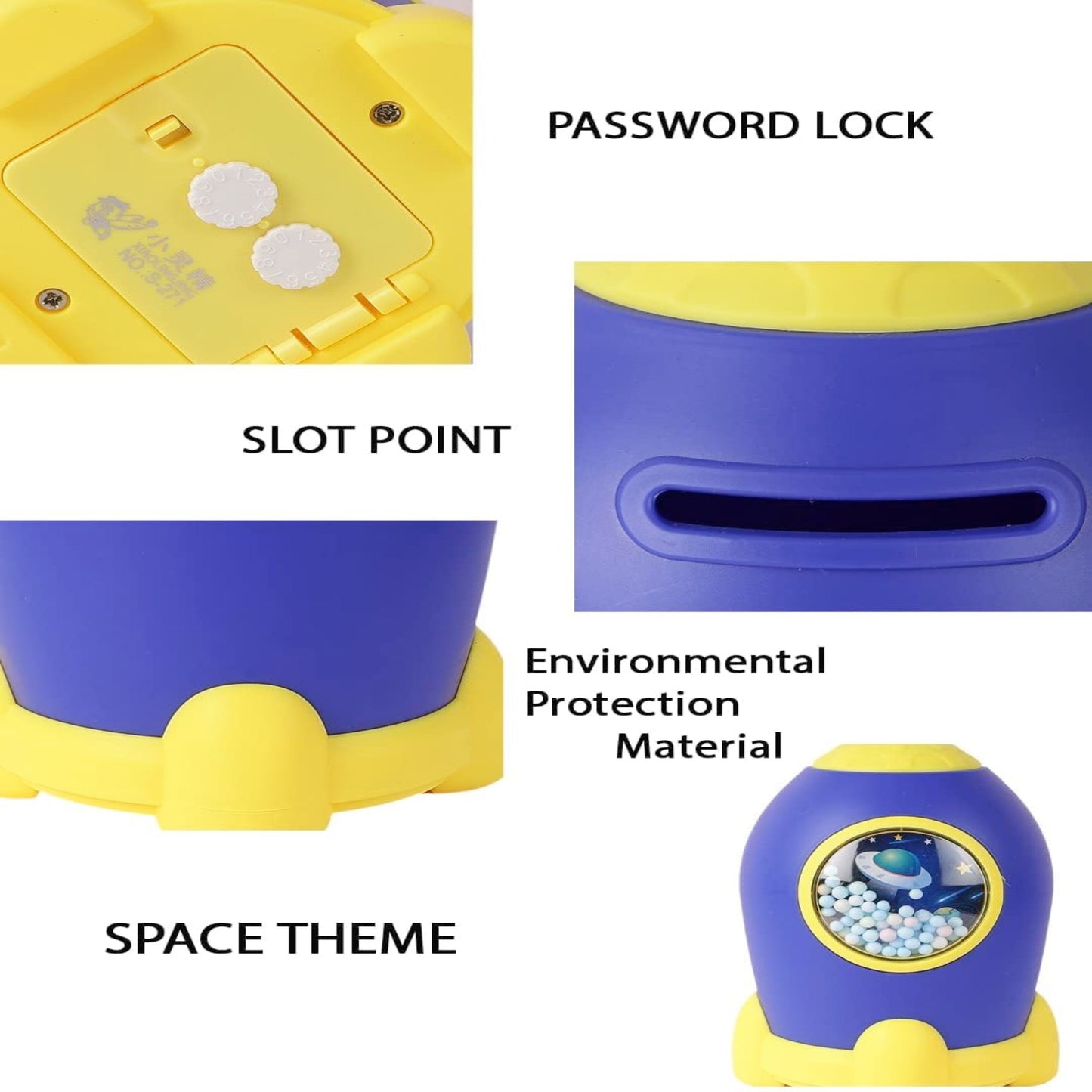 Space Piggy Bank with Number Code Lock