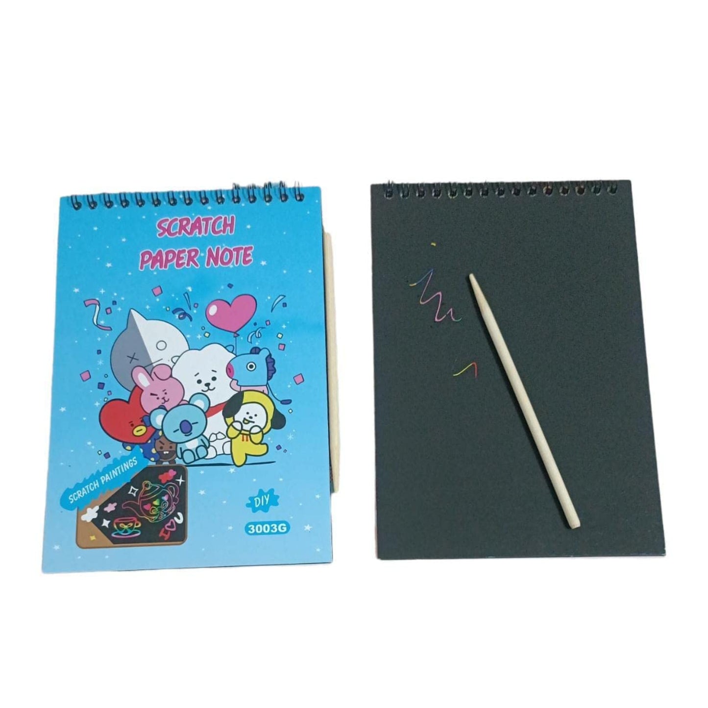 Min Qty:6 | Scratch Paper Art Book with Wooden Pen