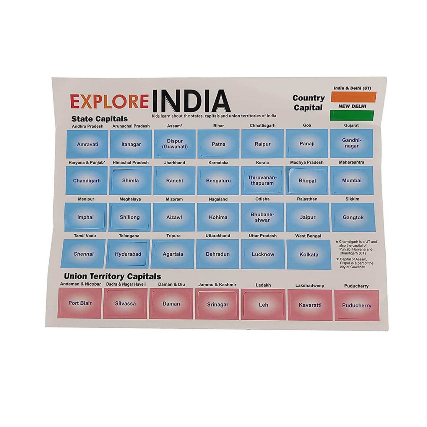 Explore India Map Puzzle | India Map with State Capitals