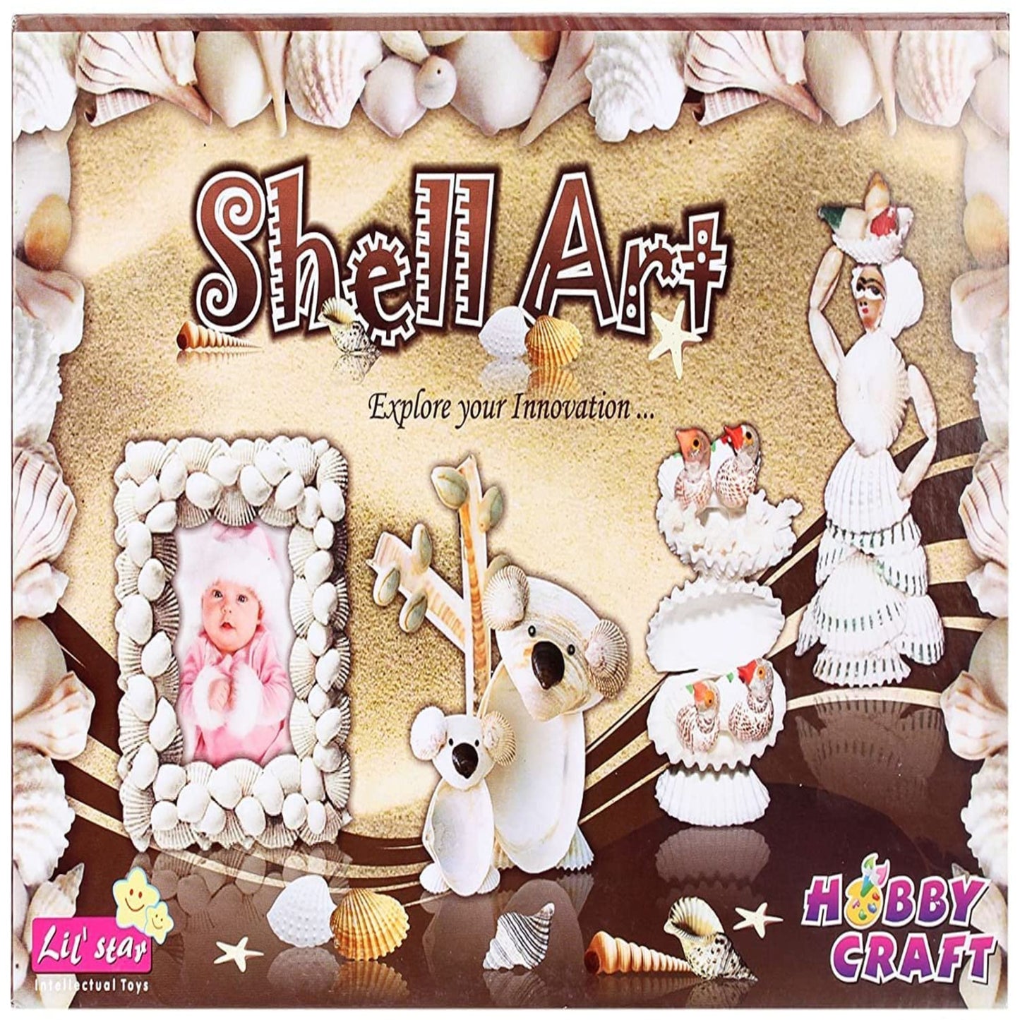 Shell art , a learning activity craft game for kids