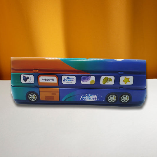 Theme based Bus Pencil Box, Metal Pencil Box