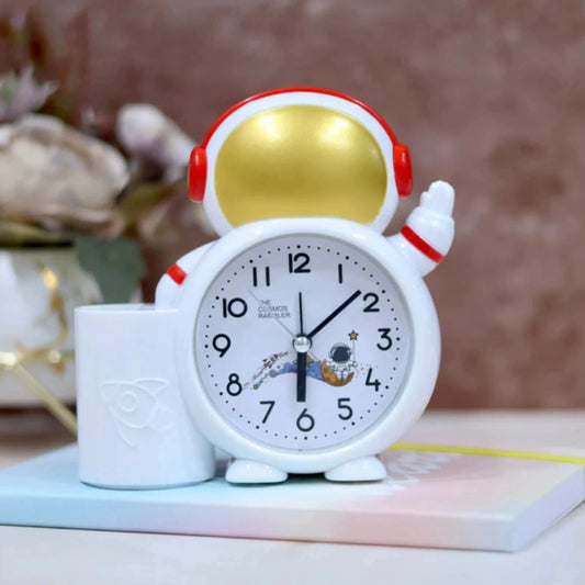 Min Qty:2 | Astronaut in Space Alarm Clock with Pen Stand