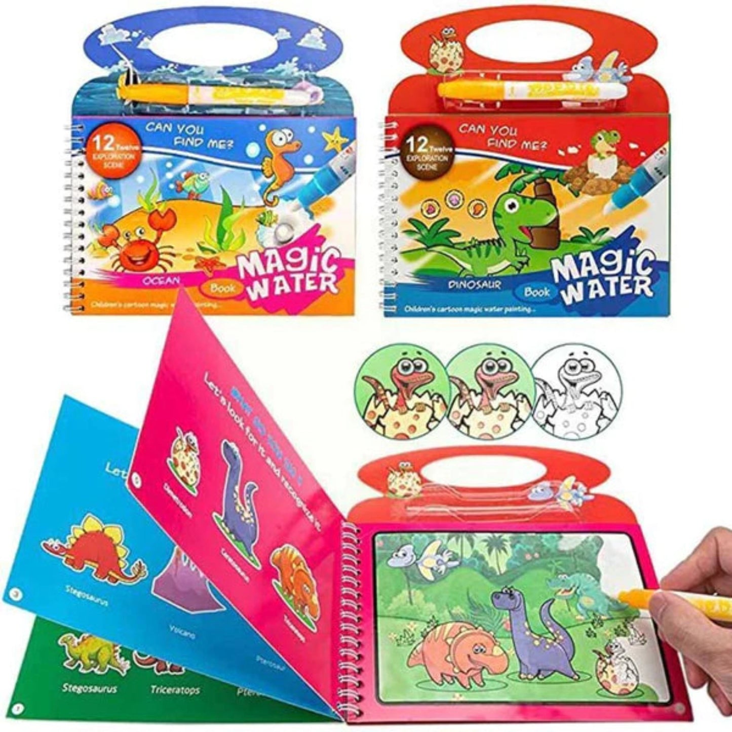 Min Qty:4 | Reusable Magic Water Painting Book with Pen